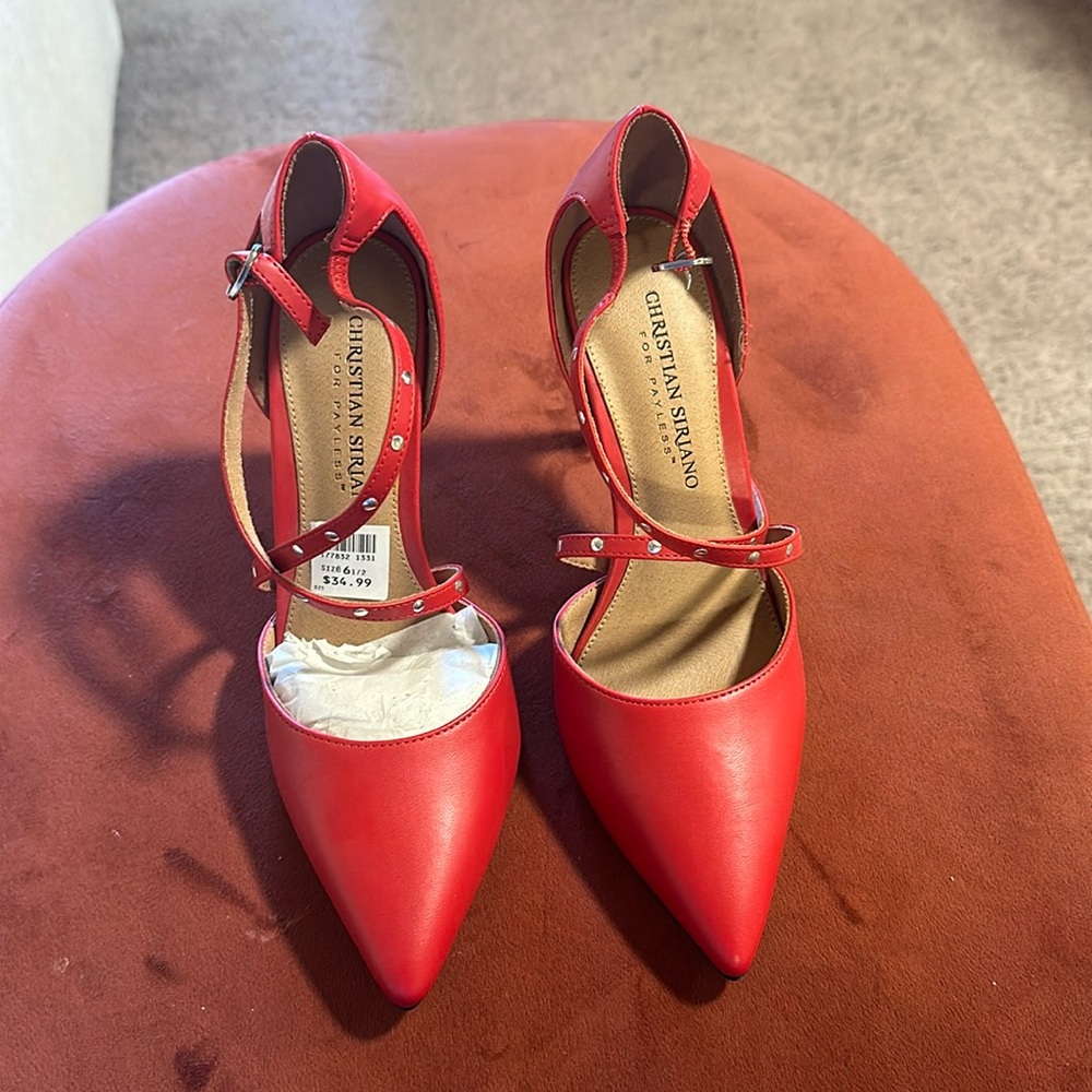 NEW red point toe heels